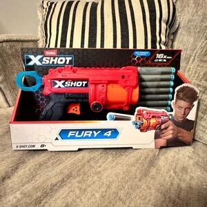 Nerf X-Shot Fury 4 Blaster - Red and Orange